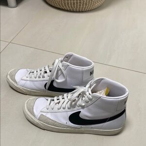 Nike White and Black High-Top Sneakers